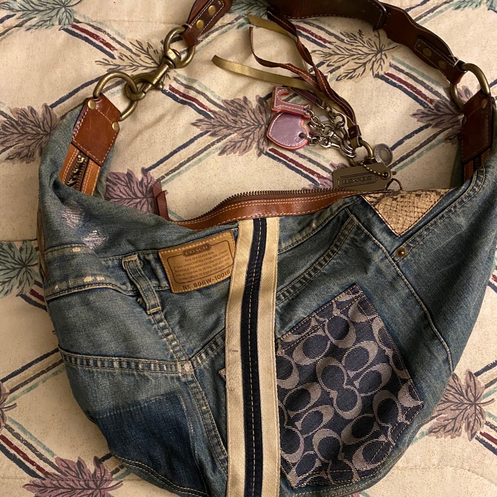 Coach patchwork denim bag 10016